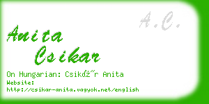 anita csikar business card